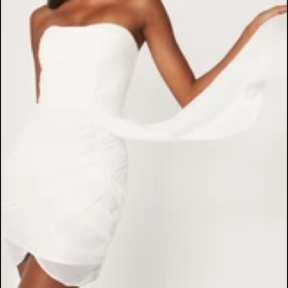 Meshki draped wrap mini dress